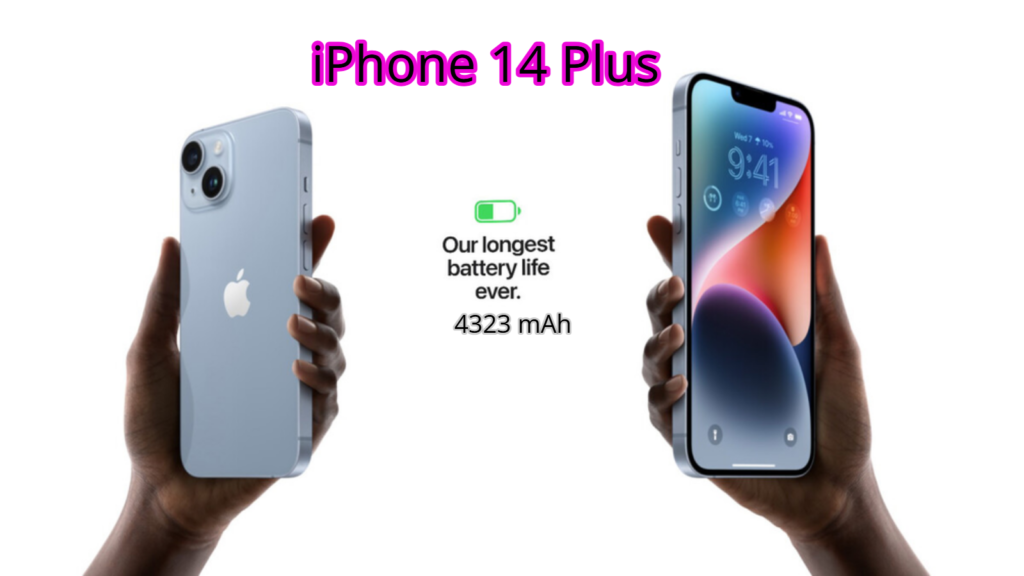 The iPhone 14 Plus, powered by the A15 Bionic chip, offers a stunning 6.7-inch display, advanced dual cameras, and long battery life.