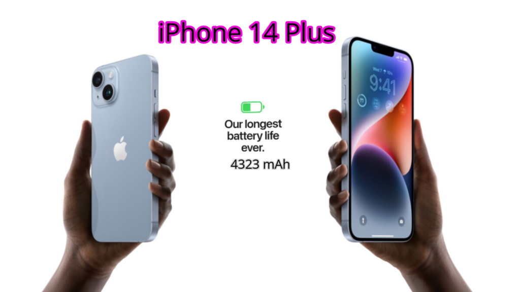 The iPhone 14 Plus with a 6.7-inch Super Retina XDR display, powerful A15 Bionic chip, advanced dual-camera system, and long-lasting battery.