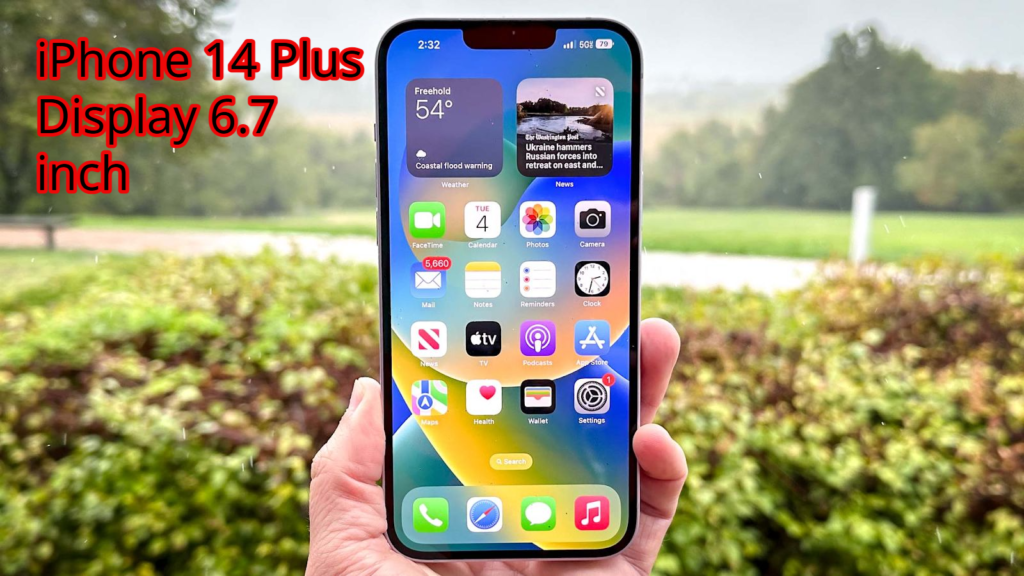 The iPhone 14 Plus with a 6.7-inch Super Retina XDR display, powerful A15 Bionic chip, advanced dual-camera system, and long-lasting battery.