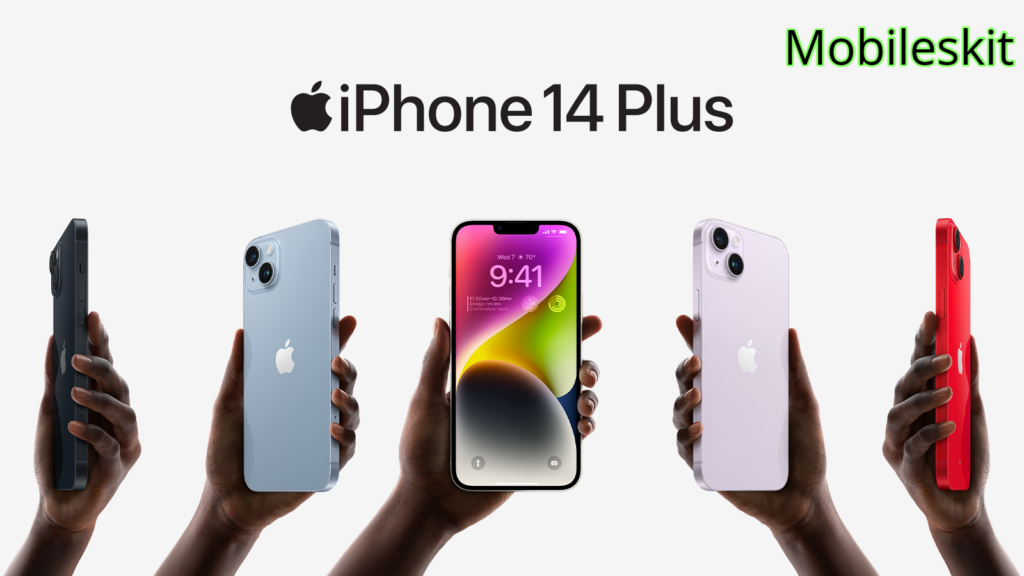 The iPhone 14 Plus with a 6.7-inch Super Retina XDR display, powerful A15 Bionic chip, advanced dual-camera system, and long-lasting battery.