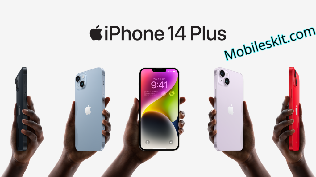 The iPhone 14 Plus, powered by the A15 Bionic chip, offers a stunning 6.7-inch display, advanced dual cameras, and long battery life.